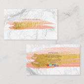PIXDEZINEN DIY PROFESSION|WHITE MARBLE IMITATS GOL VISITENKARTE (Vorne/Hinten)