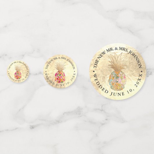 PIXDEZINEN IMITATE FOIL+ALOHA PINEAPPLES KONFETTI (Rückseiten)