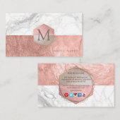 PIXDEZINEN MARBLE IMITATE ROSE GOLD+HONEYCOMB VISITENKARTE (Vorne/Hinten)
