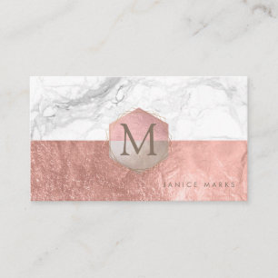 PIXDEZINEN MARBLE IMITATE ROSE GOLD+HONEYCOMB VISITENKARTE
