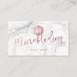 PIXDEZINEN MICROBLADING MARBLE IMITATS ROSE GOLD VISITENKARTE