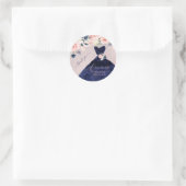 PixDezineQuinceanera Navy Glitzer Rose verschwomme Runder Aufkleber (Tasche)