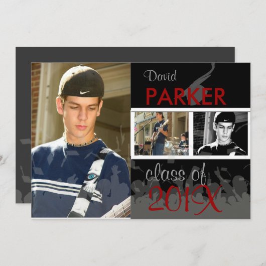 PixDezines 2011 Abschluss/Foto/Cap+Gown Einladung (Vorne/Hinten)