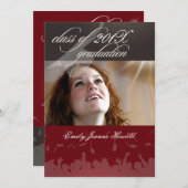 PixDezines 2011 Abschluss/Foto/Cap+Gown Einladung (Vorne/Hinten)