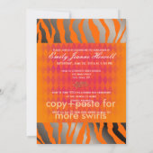 PixDezines 2011 Abschluss, Orange Harlequin+Zebra Einladung (Rückseite)