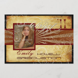 PixDezines 2011 Abschluss, Vintage / Retro-Strahle Einladung