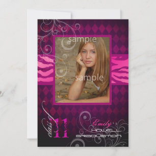 PixDezines 2012 Abschluss, Zebradruck+Harlekin Einladung