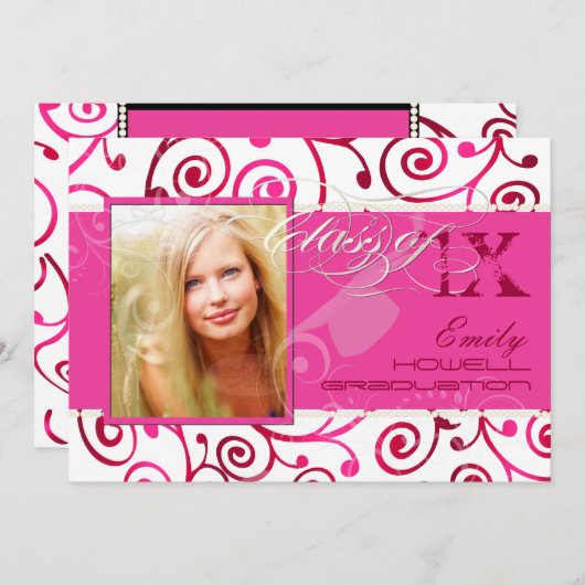 PixDezines 2012 Grads, Schokoladenfarben, wirlfarb Einladung (Vorne/Hinten)