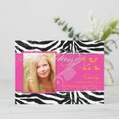 PixDezines 2012 Grads, Zebrafarben Einladung (Stehend Vorderseite)