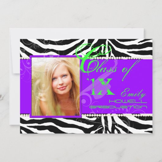 PixDezines 2012 Grads, Zebrafarben Einladung (Vorderseite)