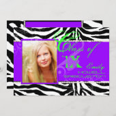 PixDezines 2012 Grads, Zebrafarben Einladung (Vorne/Hinten)