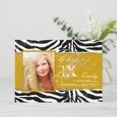 PixDezines 2012 Grads, Zebrafarben Einladung (Stehend Vorderseite)