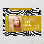 PixDezines 2012 Grads, Zebrafarben Einladung (Vorne/Hinten)