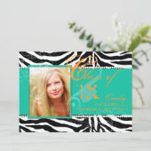 PixDezines 2012 Grads, Zebrafarben Einladung (Stehend Vorderseite)