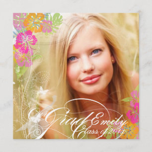 PixDezines 2012 Graduation Foto+Hibiskus Einladung