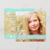 PixDezines 2012 Graduation Foto+Tagesblüten Einladung (Vorne/Hinten)