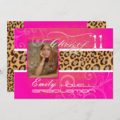 PixDezines 2012 Graduierung/Leopard/DJ Einladung (Vorne/Hinten)