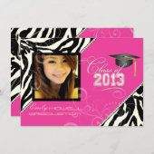 PixDezines 2013 Grads, Zebrafarben Einladung (Vorne/Hinten)