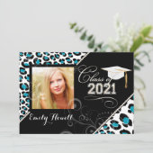 PixDezines 2014 Grads, Leopardenfarben Einladung (Stehend Vorderseite)