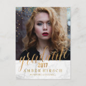 PixDezines 2017 Graduate Fotos/Imitate Metallic Go Ankündigungspostkarte (Vorderseite)