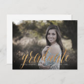 PixDezines 2019 Graduate Fotos/Imitats Metallic Go Ankündigungspostkarte (Vorne/Hinten)