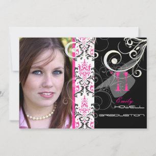 PixDezines 201x Abschluss, Rossi Damask Einladung