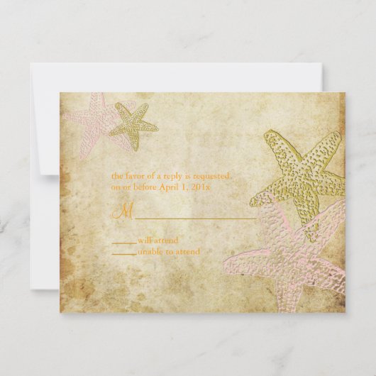 PixDezines 4.25"x5.5" uAwg, Seestern für 12x18 RSVP Karte (Rückseite)