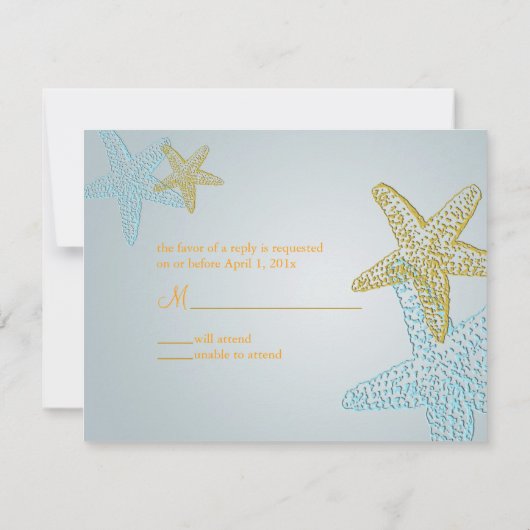 PixDezines 4.25"x5.5" uAwg, Seestern für 12x18 RSVP Karte (Rückseite)