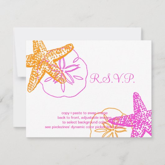 PixDezines 4.25"x5.5" uAwg, Seestern für 12x18 RSVP Karte (Vorderseite)