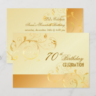 PixDezines 70 Geburtstag/Filigree Wirbel/DIY-Ereig Einladung