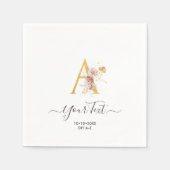 PixDezines A-Z Imitate Gold Monogram Herbstliche B Serviette (Vorderseite)