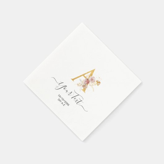 PixDezines A-Z Imitate Gold Monogram Herbstliche B Serviette (Ecke)