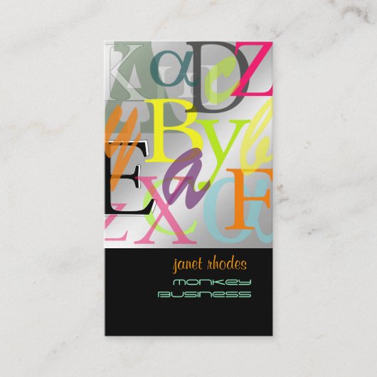 PixDezines ABC, griechische Alpha Visitenkarte (Vorderseite)