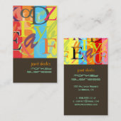 PixDezines ABC, griechische Alpha Visitenkarte (Vorne/Hinten)