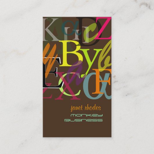 PixDezines ABC, griechischer Alpha Visitenkarte (Vorderseite)