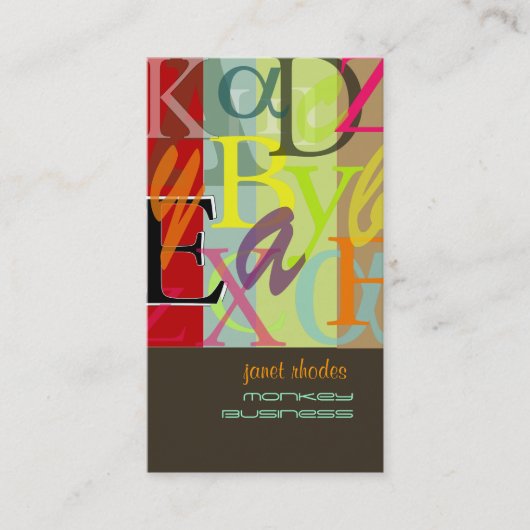 PixDezines ABC, griechischer Alpha Visitenkarte (Vorderseite)