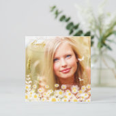 PixDezines Abschluss Foto| Power Blume Einladung (Stehend Vorderseite)