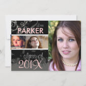 PixDezines-ABSCHLUSS-FOTOS/CAP+GOWN Einladung (Vorderseite)