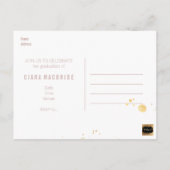 PixDezines Abschluss/Rose Gold Script Schriftart Einladungspostkarte (Rückseite)