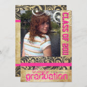 PixDezines Abschluss, Vintage bellisimoi Damask Einladung (Vorne/Hinten)