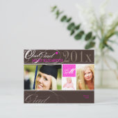 PixDezines-Abschluss | Wirbel/DIY-Farben+Schriftar Ankündigungspostkarte (Stehend Vorderseite)