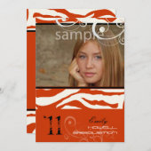 PixDezines Abschluss, Zebra Print Einladung (Vorne/Hinten)