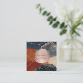 PixDezines Abstrakt Arrangement H2 Rose Gold Busi Quadratische Visitenkarte (Stehend Vorderseite)
