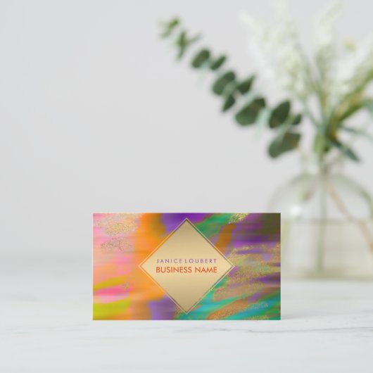 PixDezines Abstrakt Boho Wasserfarbe Visitenkarte (Stehend Vorderseite)