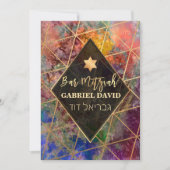 PixDezines Abstrakt Galaxy Bar Mitzvah Einladung (Vorderseite)