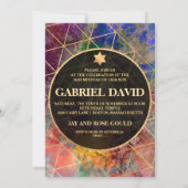 PixDezines Abstrakt Galaxy Bar Mitzvah Einladung (Rückseite)
