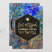 PixDezines Abstrakt Galaxy Bar Mitzvah Einladung (Vorne/Hinten)