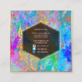 PixDezines Abstrakt Galaxy/Neonfarben Quadratische Visitenkarte (Rückseite)