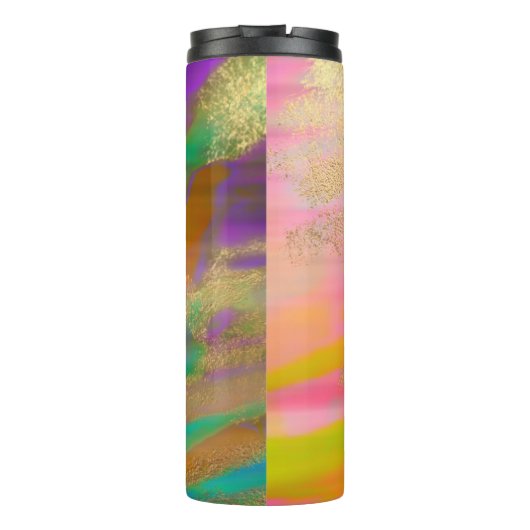 PixDezines Abstrakt/Imitate Gold Thermosbecher (Rückseite)