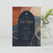 PixDezines Abstrakt Moderne Bar Mitzvah Einladung (Stehend Vorderseite)